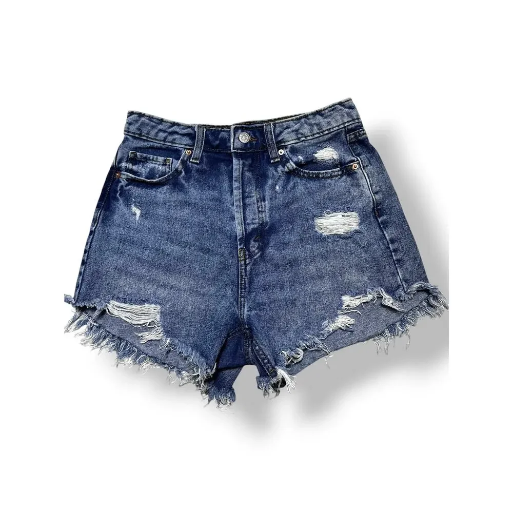 Wild Fable High Rise DIstressed Denim Frayed Hem Cut Off Shorts SIze 6